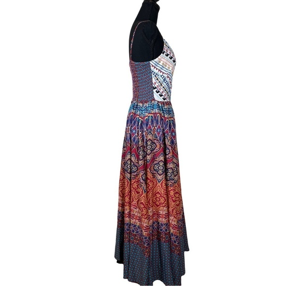 Moon Orchid Boho embroidered Maxi Dress Corset Top full skirt Flowy Bohemian  XS - Picture 7 of 12